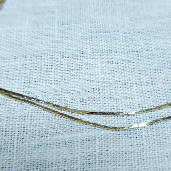 Vintage Herringbone Chain Necklace Adjustable Length Gold Tone 26" - Picture 5 of 7